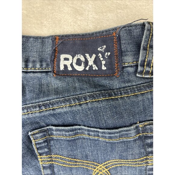 Roxy Sunset Beach Flare Fit Jeans Sz 3 Low Rise Y2K denim Youth - Picture 9 of 10
